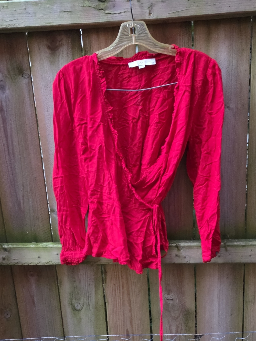 Red Women's Wrap Top